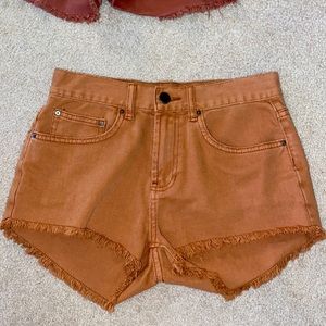 Billabong Orange jean shorts (never worn)